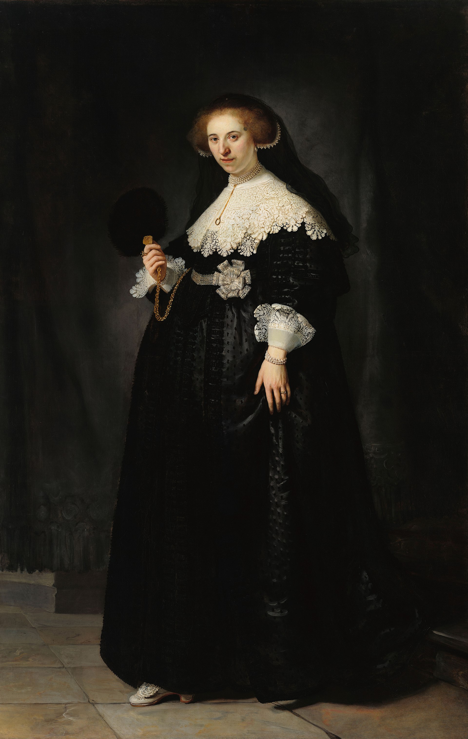 Imagem de referência de Retrato de Oopjen Coppit, descrito nos dados abertos como pintura de Rembrandt
