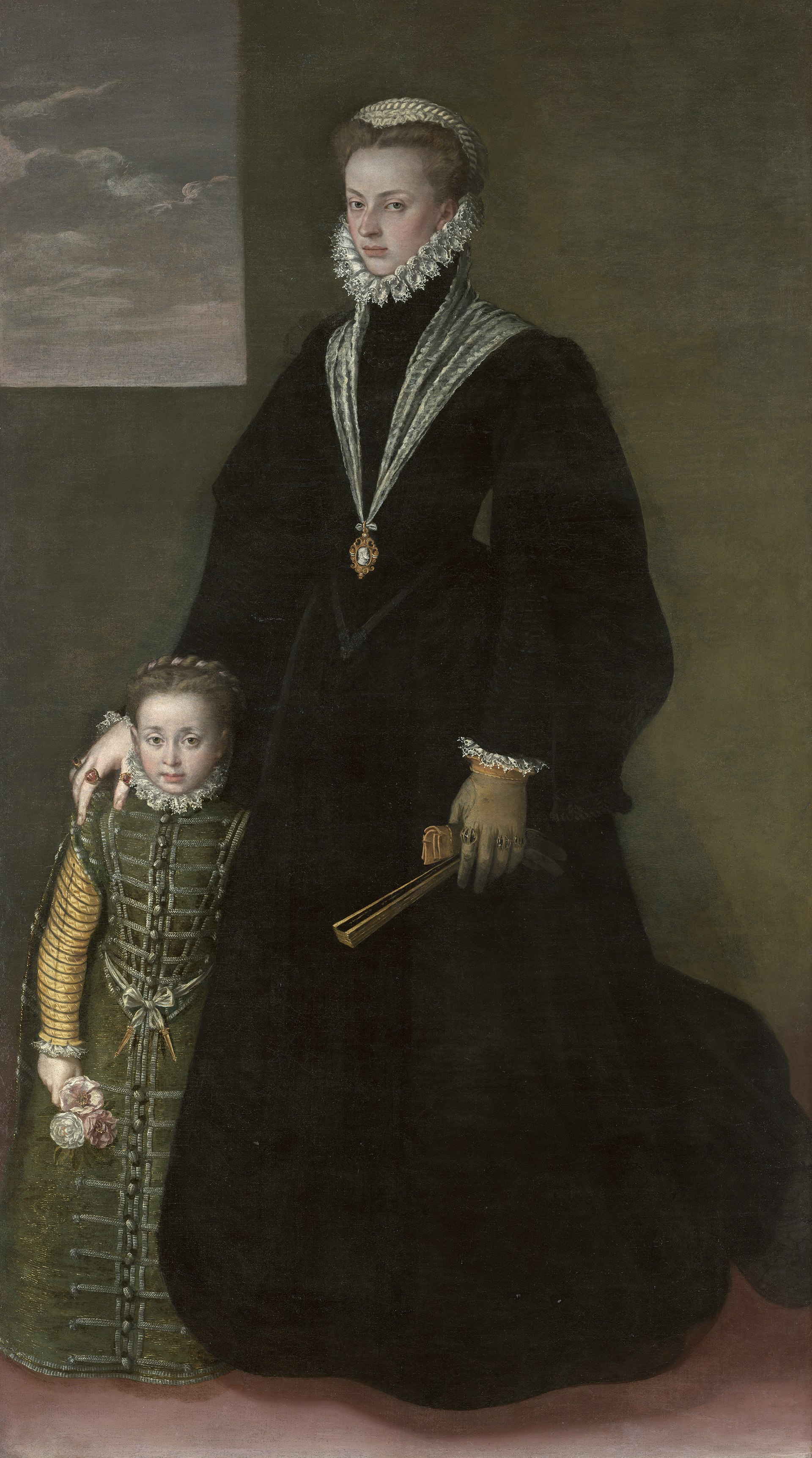Imagem de referência de Retrato de Joana da Áustria com uma menina, descrito nos dados abertos como pintura de Sofonisba Anguissola