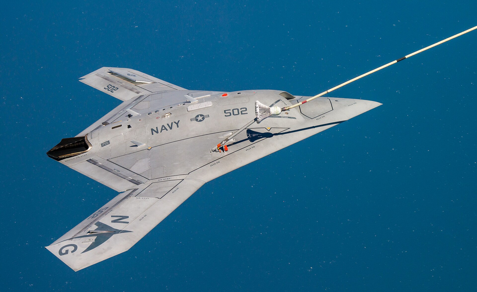 Imagem de referência de X-47B, descrito nos dados abertos como northrop Grumman