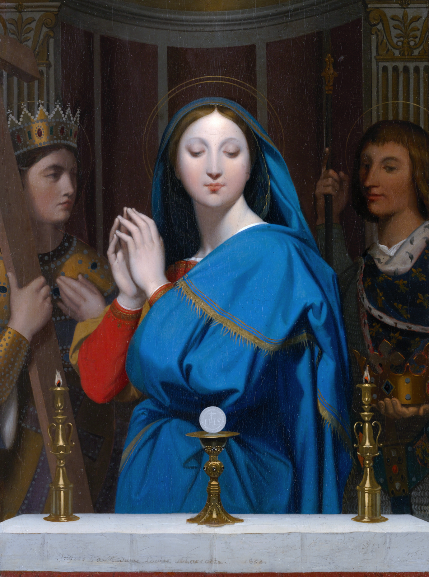 Imagem de referência de A Virgem Adorando a Hóstia, descrito nos dados abertos como pintura de Jean-Auguste Dominique Ingres