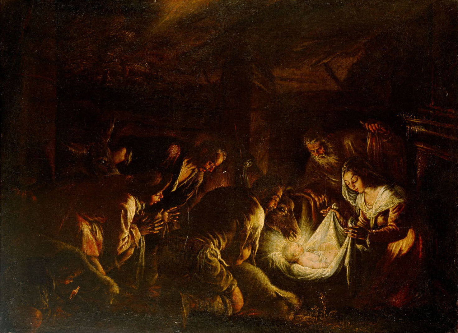 Imagem de referência de A Adoração dos Pastores, descrito nos dados abertos como pintura de Francesco Bassano