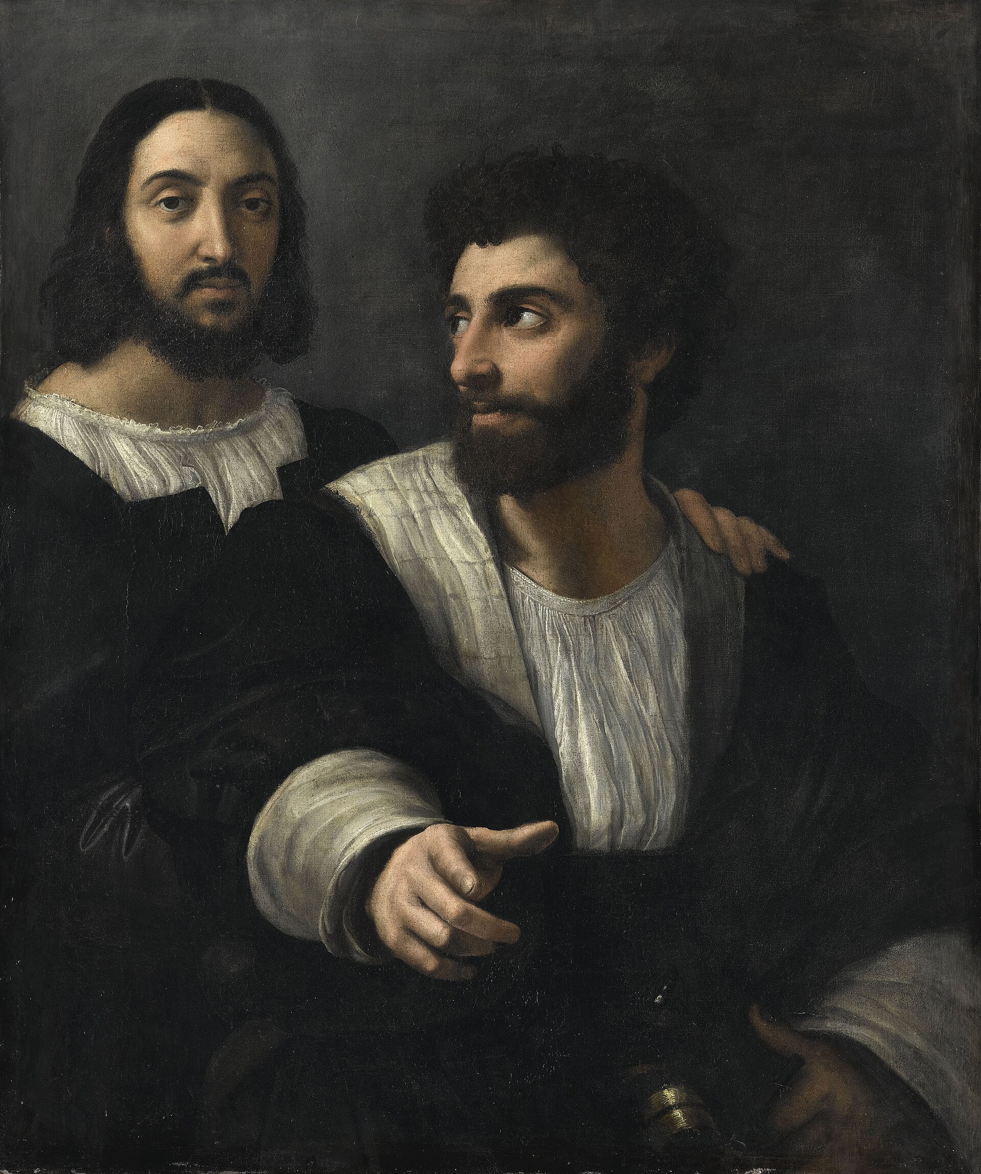 Imagem de referência de Autorretrato com um amigo, descrito nos dados abertos como pintura de Rafael Sanzio