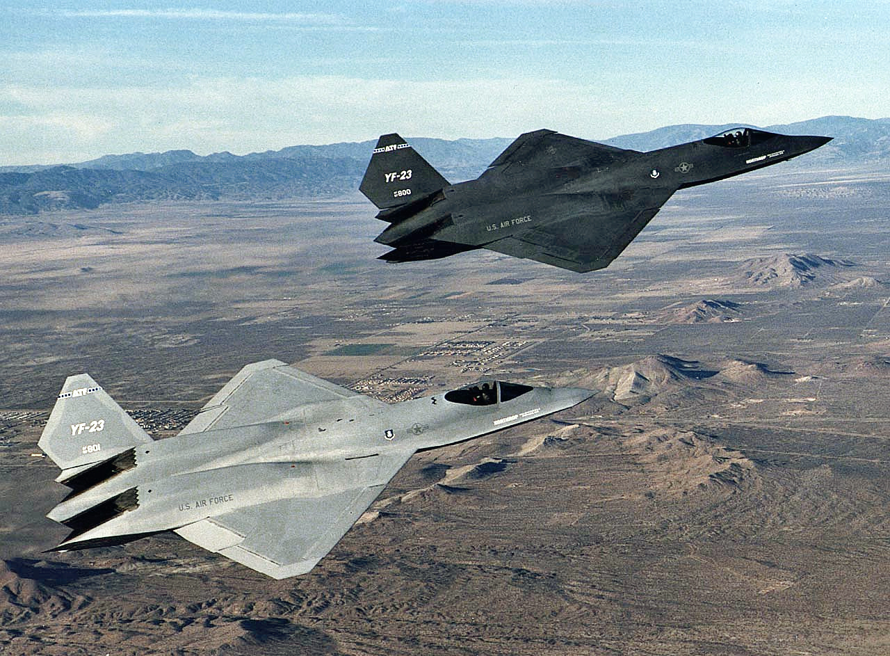 Imagem de referência de YF-23, descrito nos dados abertos como aeronave demonstradora protótipo para o programa de Caça Tático Avançado da Força Aérea dos EUA