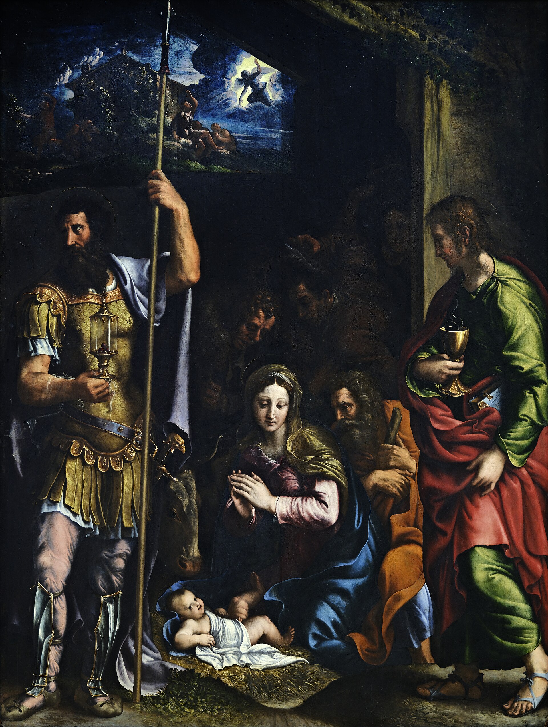 Imagem de referência de A Adoração dos Pastores, descrito nos dados abertos como pintura de Giulio Romano