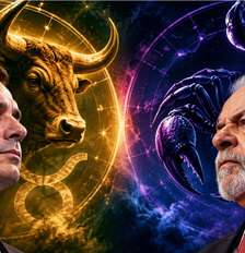 Lula e Flávio Bolsonaro: até os signos estão em lados opostos Foto: Simples Conteudo
