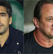 Abel Ferreira e Rogério Ceni se enfrentam pelo Brasileirão Foto: GABRIEL SILVA/RASPRESS/ESTADÃO CONTEÚDO e EDNEI CUNHA/THENEWS2/ESTADÃO CONTEÚDO / Estadão